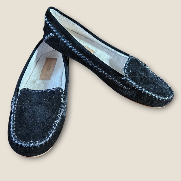 Jack Rogers Black Suede Driving Moccasin Loafer Slippers Shoes Womens Size 9B - Picture 1 of 8